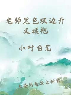 老师黑色双边开叉旗袍