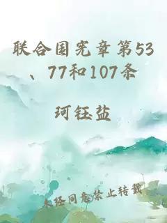 联合国宪章第53、77和107条