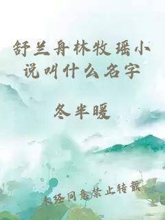 舒兰舟林牧瑶小说叫什么名字