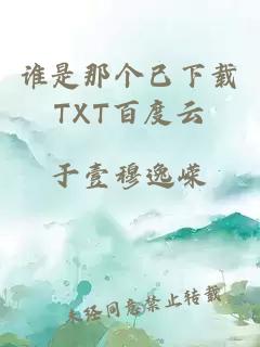 谁是那个已下载TXT百度云