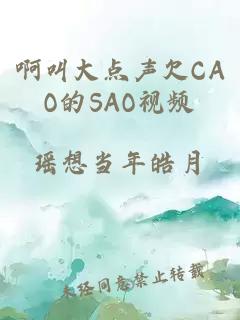 啊叫大点声欠CAO的SAO视频